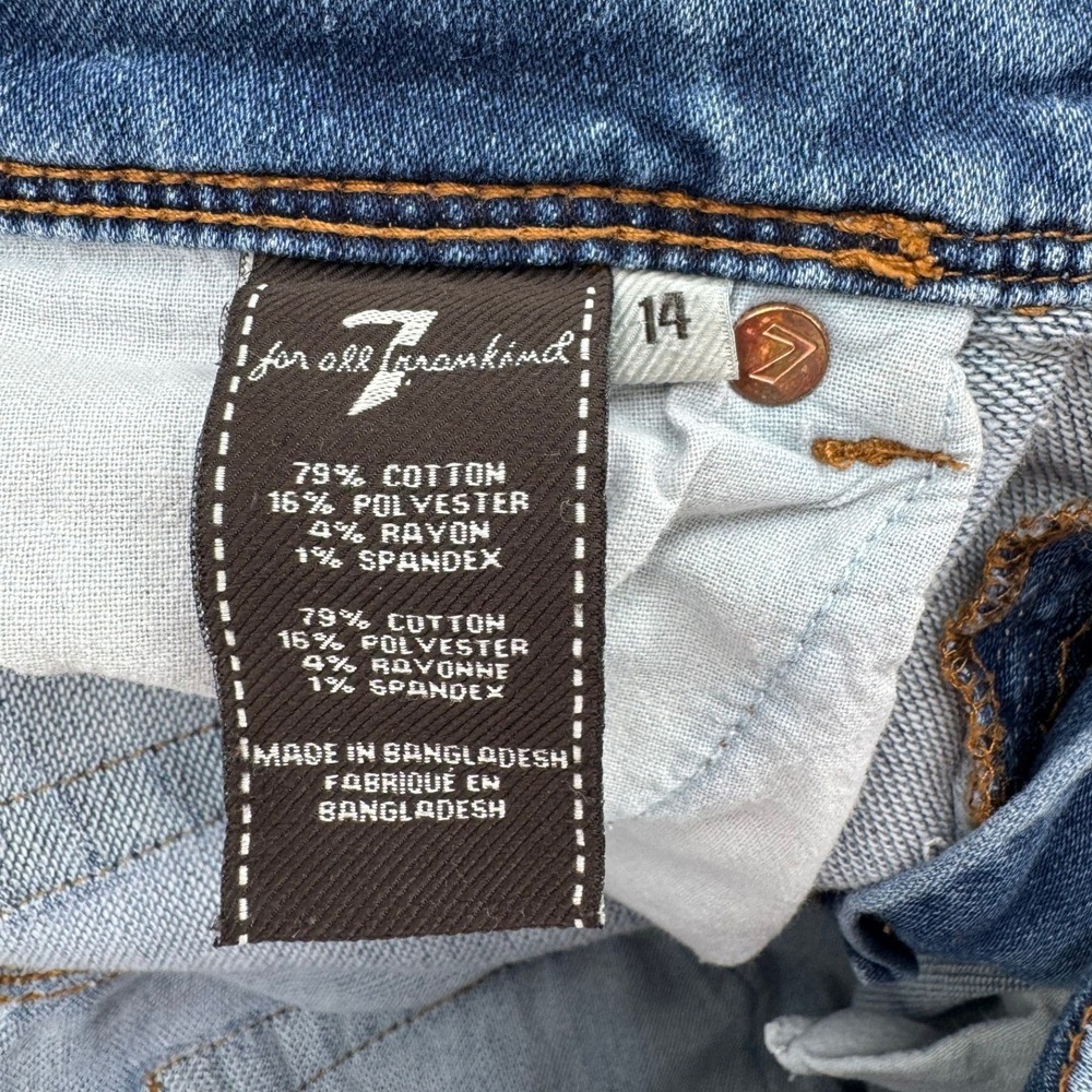 Boys 7 For All Mankind Slimmy Blue Slim Fit Jeans Size 14 - Picture 7 of 8